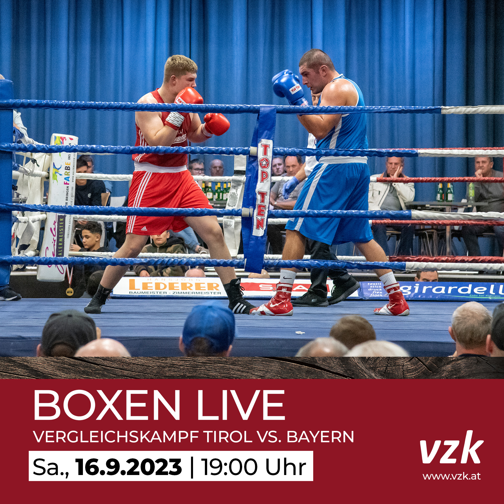 Zwei Boxer im Boxring